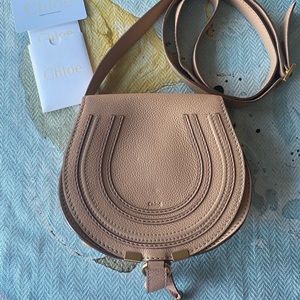 CHLOÈ MINI MARCIE crossbody bag in beige